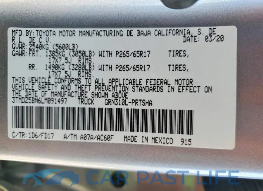 3TMDZ5BN6LM091497# 12