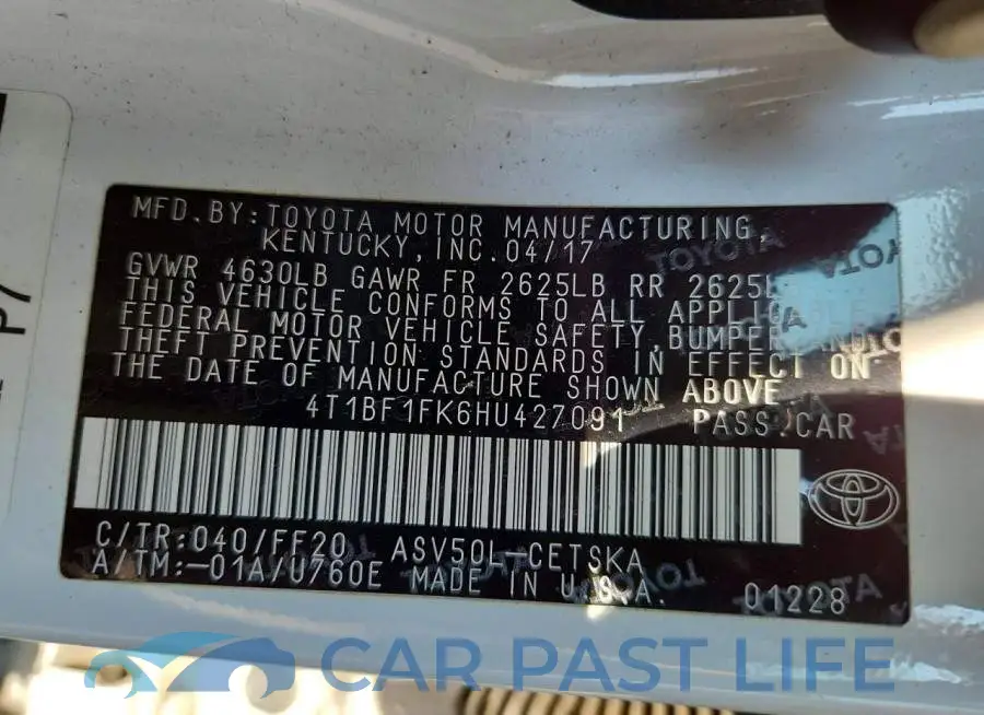 4T1BF1FK6HU427091# 12