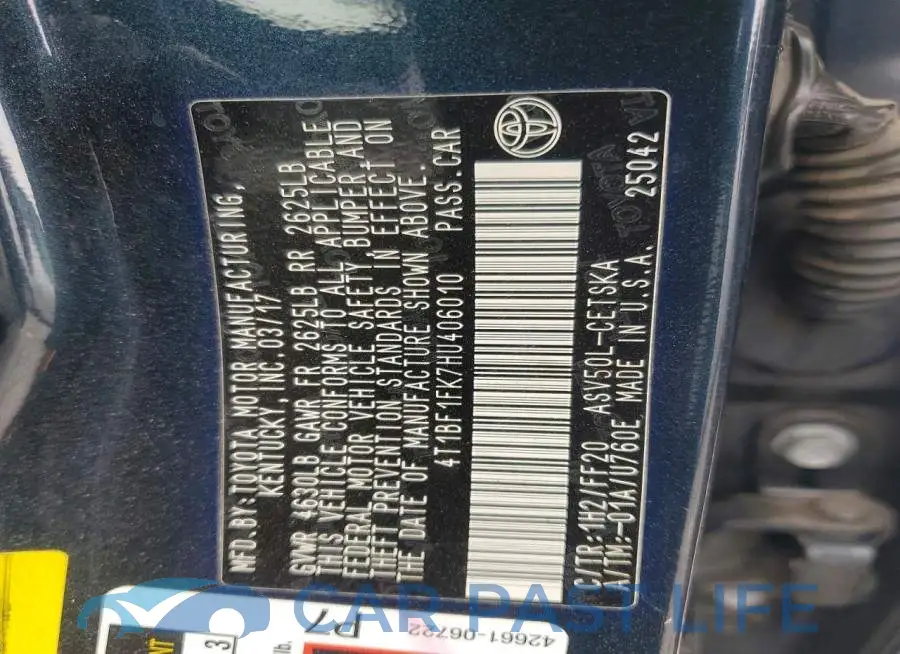 4T1BF1FK7HU406010# 12