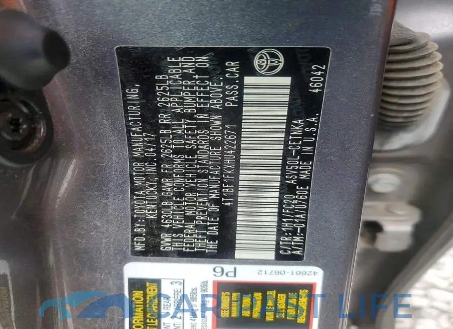 4T1BF1FKXHU422671# 12