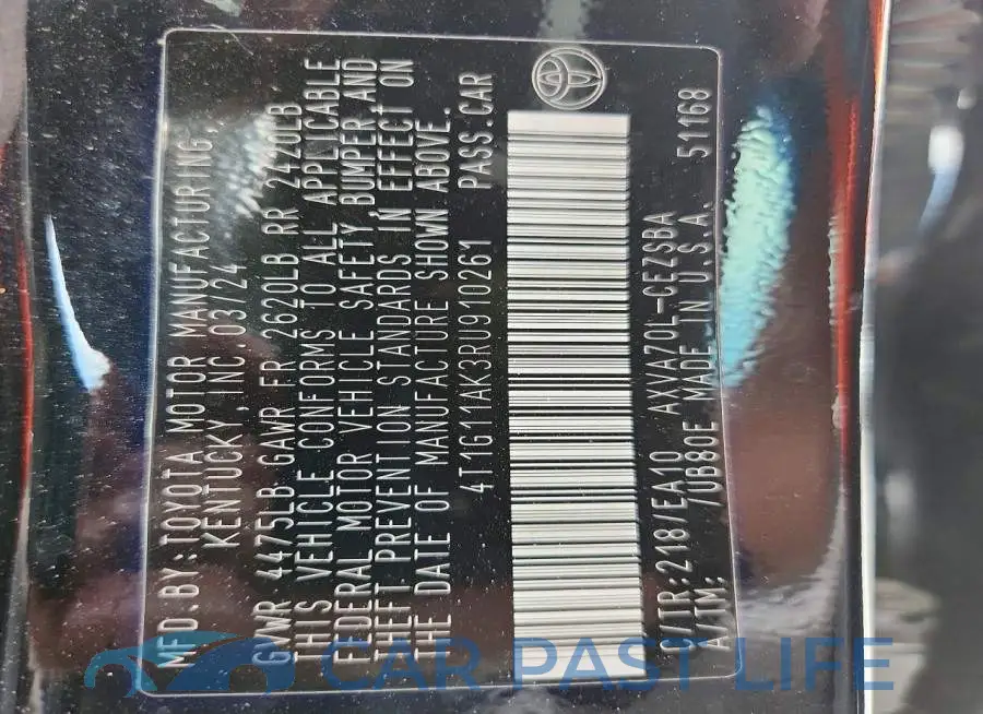 4T1G11AK3RU910261# 12