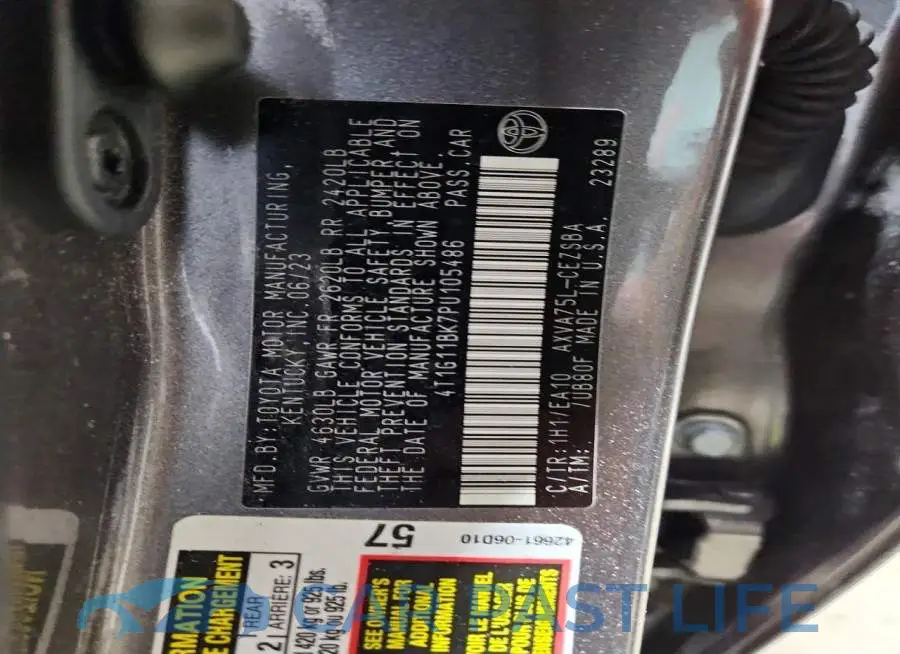 4T1G11BK7PU105486# 13