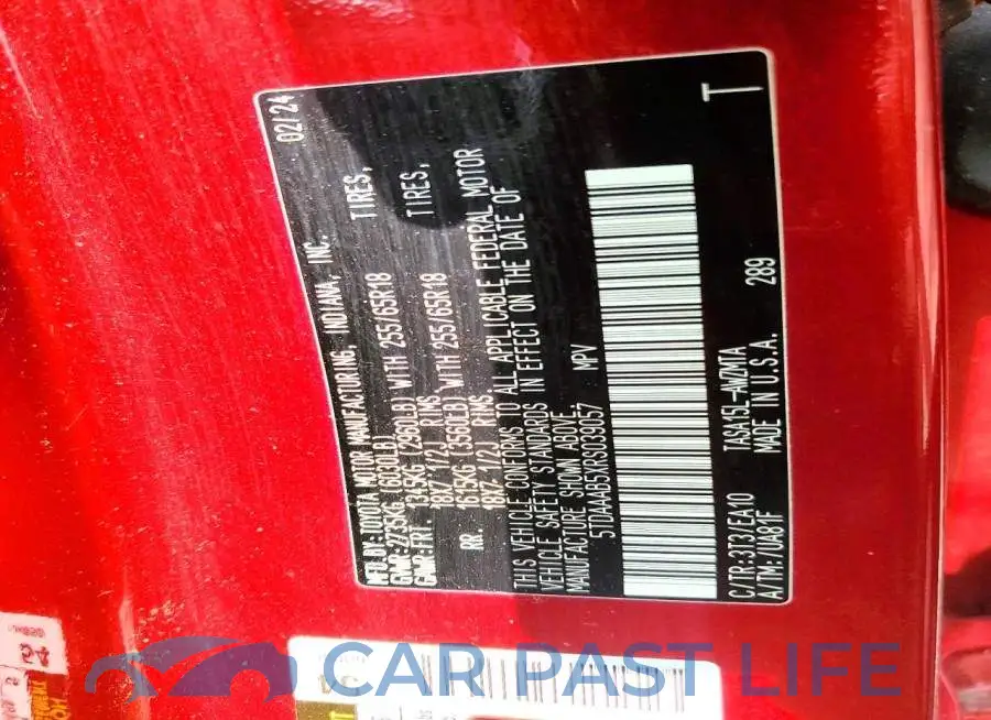 5TDAAAB5XRS039057# 13