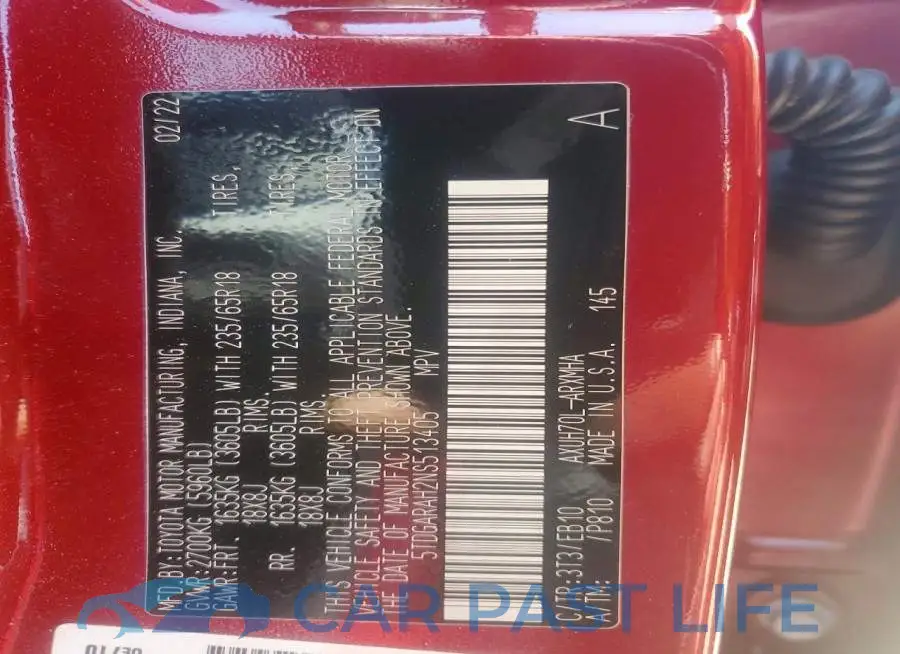 5TDGARAH2NS513405# 14