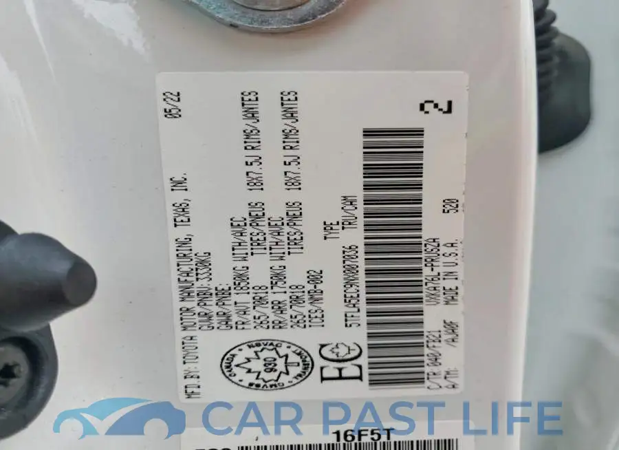 5TFLA5EC9NX007036# 12