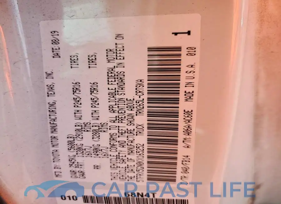 5TFRX5GN0KX165252# 12