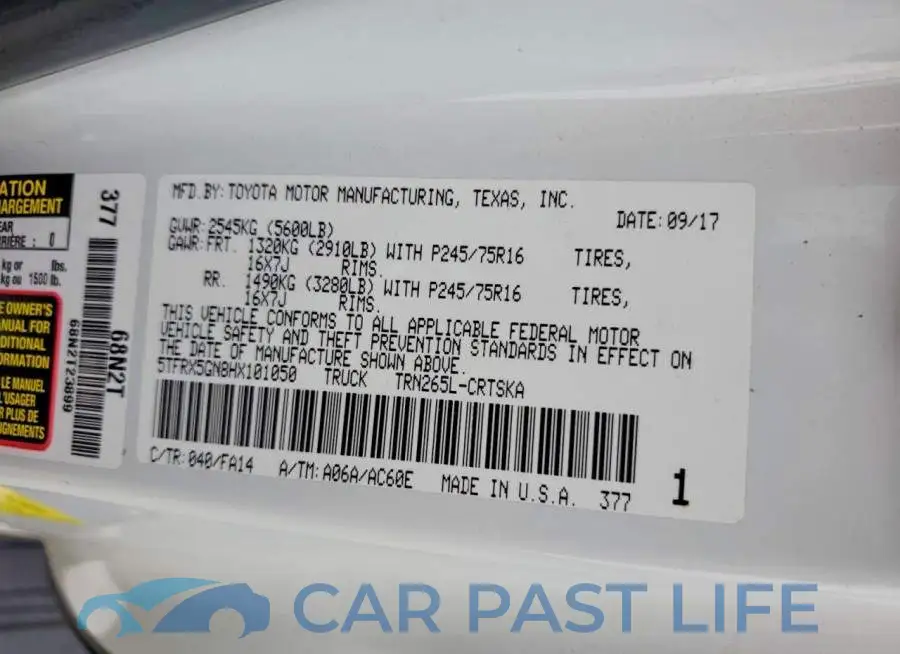 5TFRX5GN8HX101050# 13