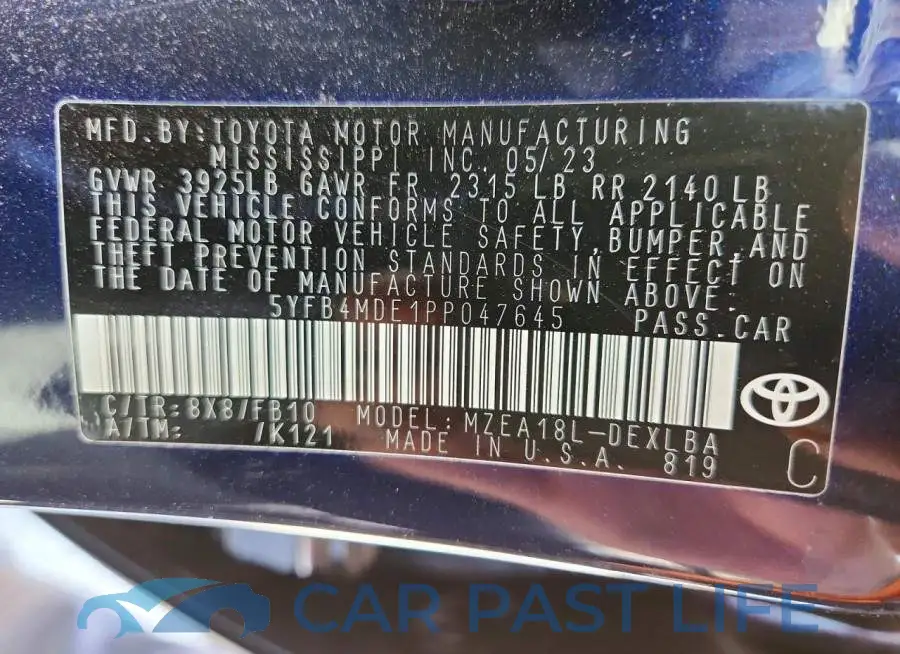 5YFB4MDE1PP047645# 13