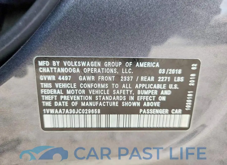 1VWAA7A30JC029658# 12