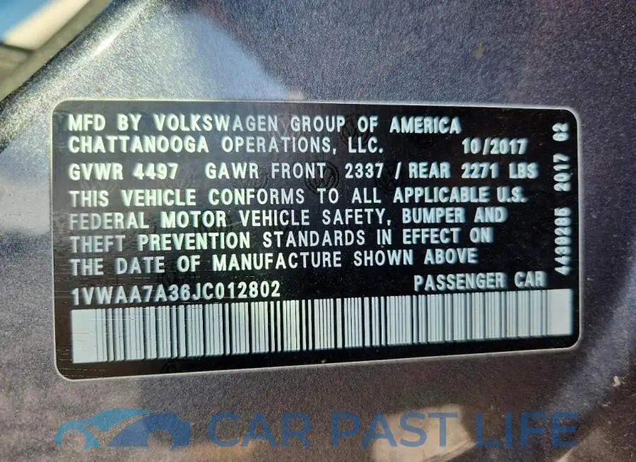 1VWAA7A36JC012802# 12