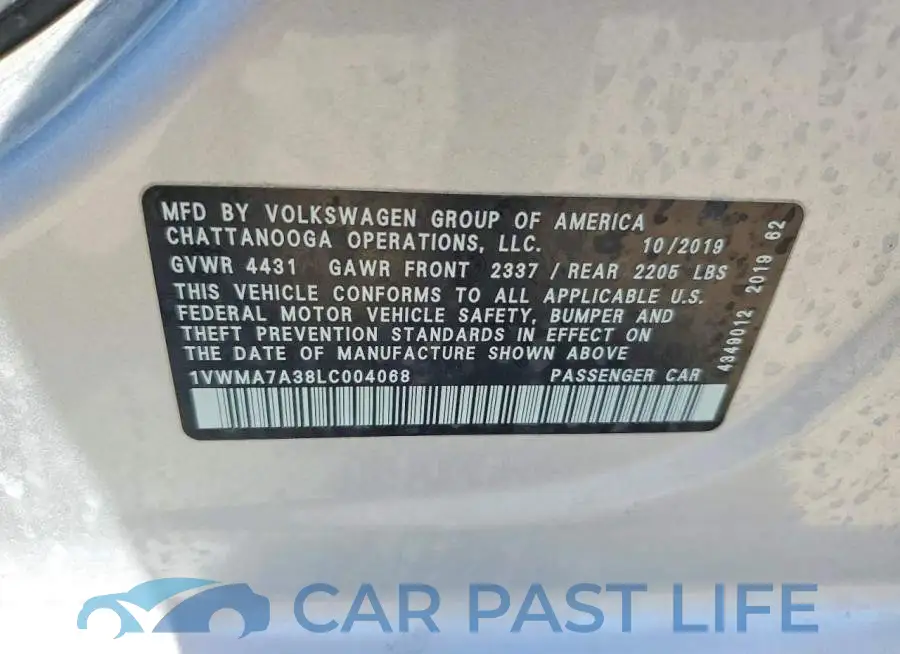 1VWMA7A38LC004068# 13