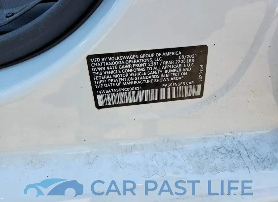 1VWSA7A35NC000831# 12