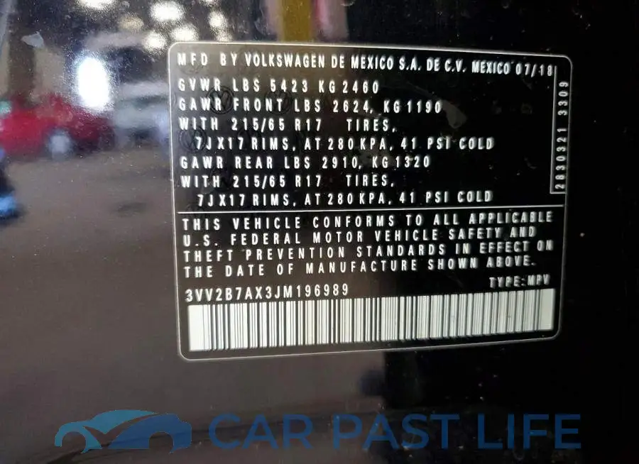 3VV2B7AX3JM196989# 14