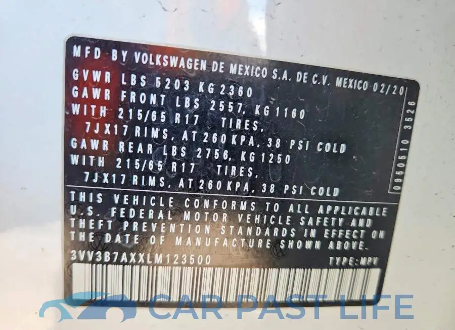 3VV3B7AXXLM123500# 13