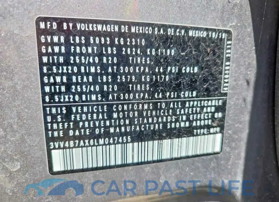 3VV4B7AX6LM047455# 14