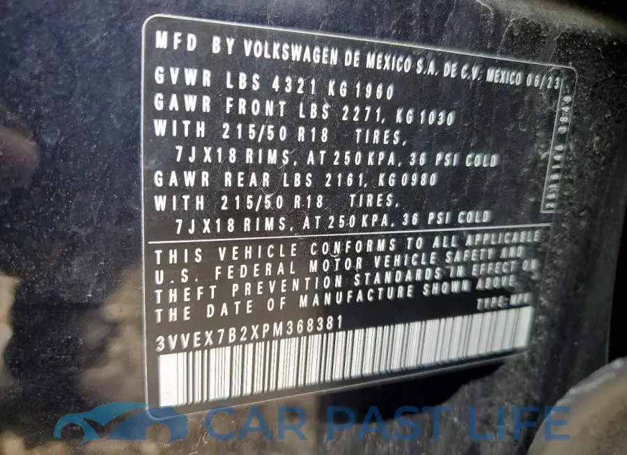 3VVEX7B2XPM368381# 13