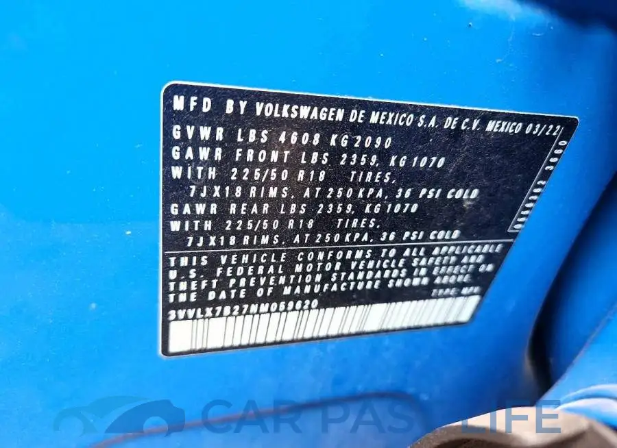 3VVLX7B27NM059620# 12