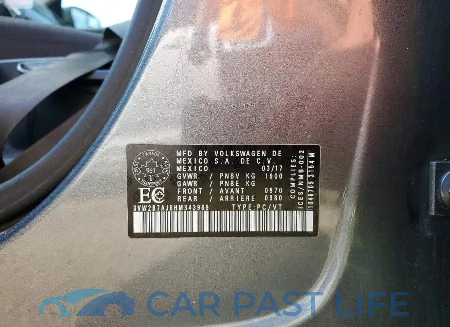 3VW2B7AJ8HM343969# 12