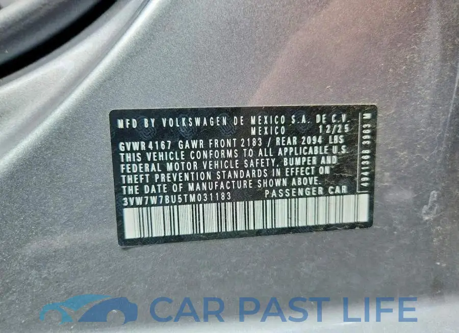3VW7W7BU5TM031183# 12