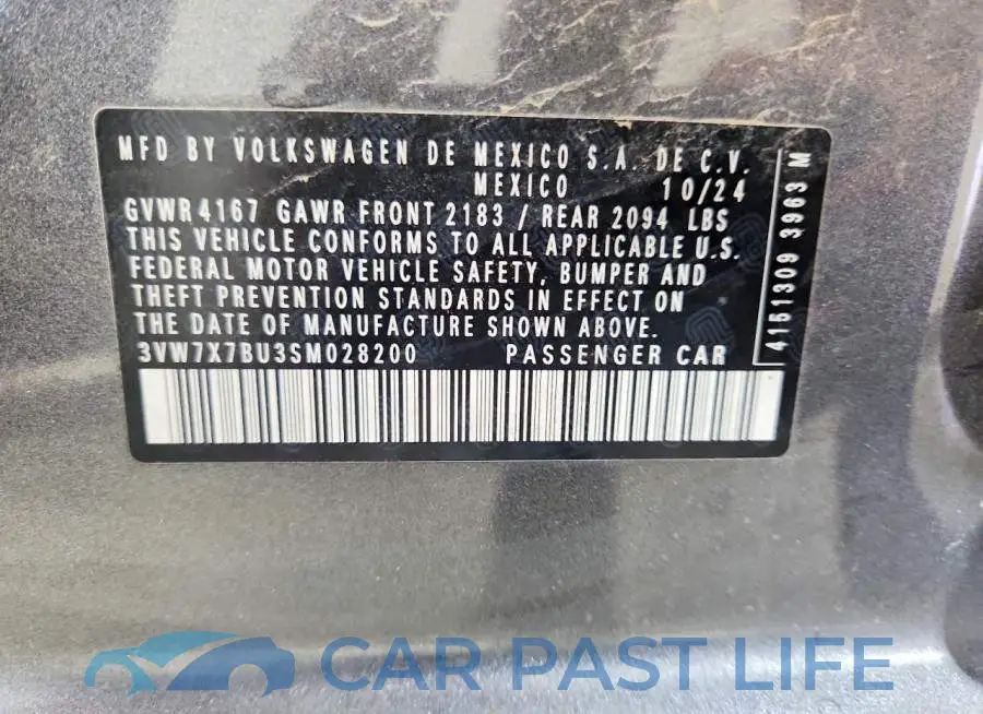 3VW7X7BU3SM028200# 13