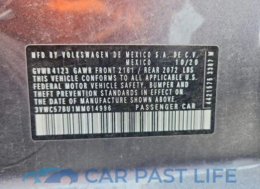 3VWC57BU1MM014996# 13