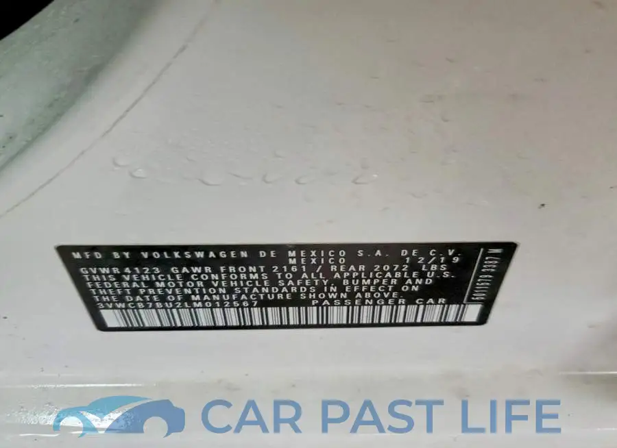 3VWCB7BU2LM012567# 12