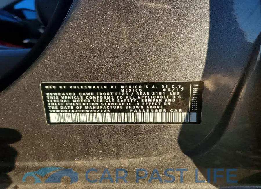 3VWDB7AJ9HM392736# 12