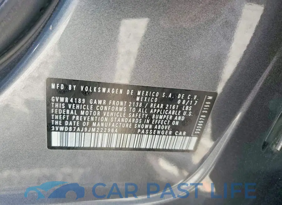 3VWDB7AJ9JM222964# 12