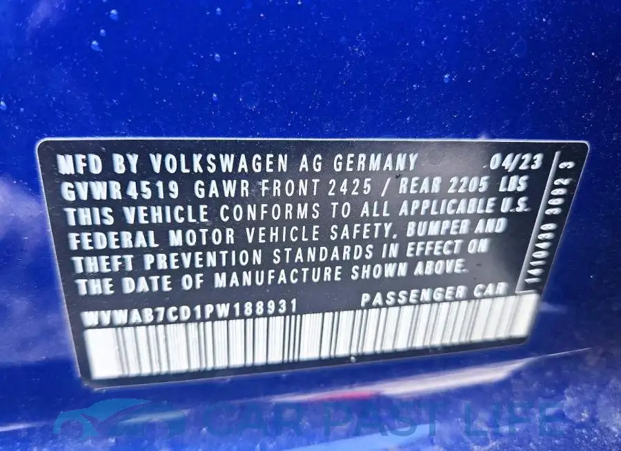 WVWAB7CD1PW188931# 12