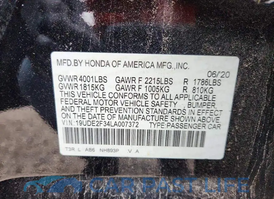 19UDE2F34LA007372# 13