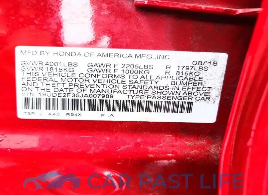 19UDE2F35JA007989# 13