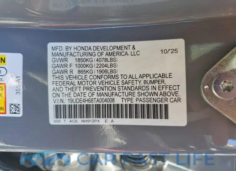 19UDE4H68TA004008# 13