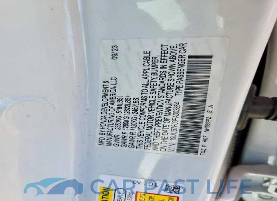 19UUB7F03PA003864# 12