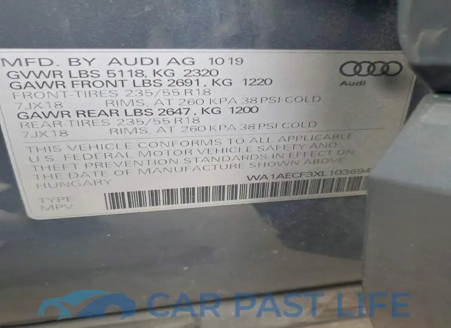 WA1AECF3XL1036943# 13
