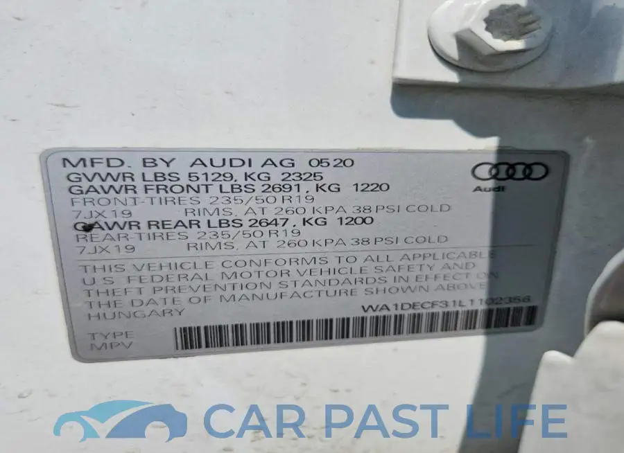 WA1DECF31L1102356# 13