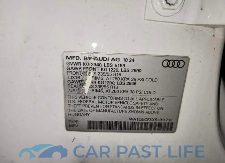 WA1DECF3XS1011732# 13