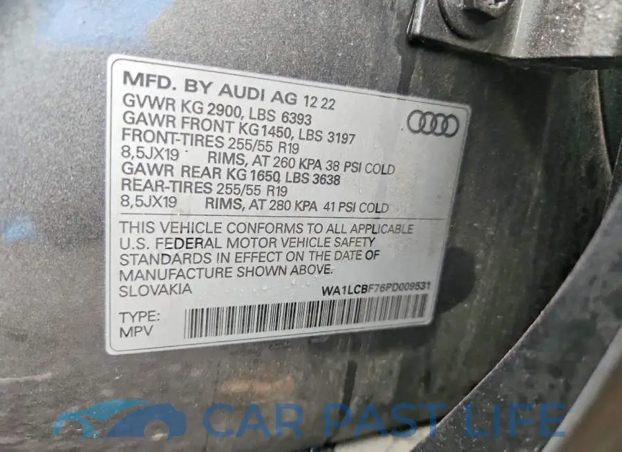 WA1LCBF76PD009531# 12