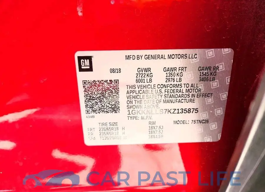 1GKKNLLS7KZ135875# 13