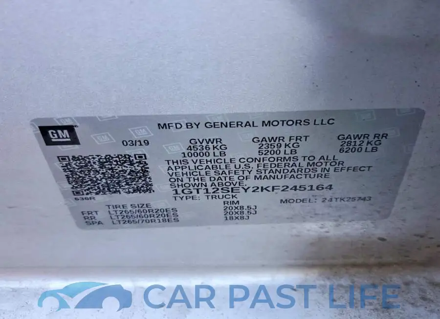 1GT12SEY2KF245164# 12