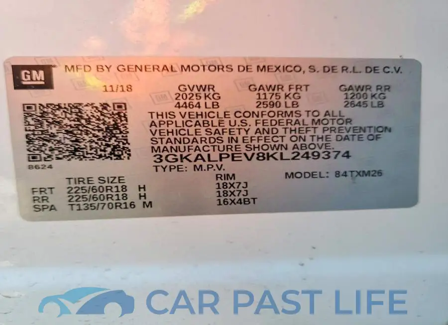 3GKALPEV8KL249374# 14
