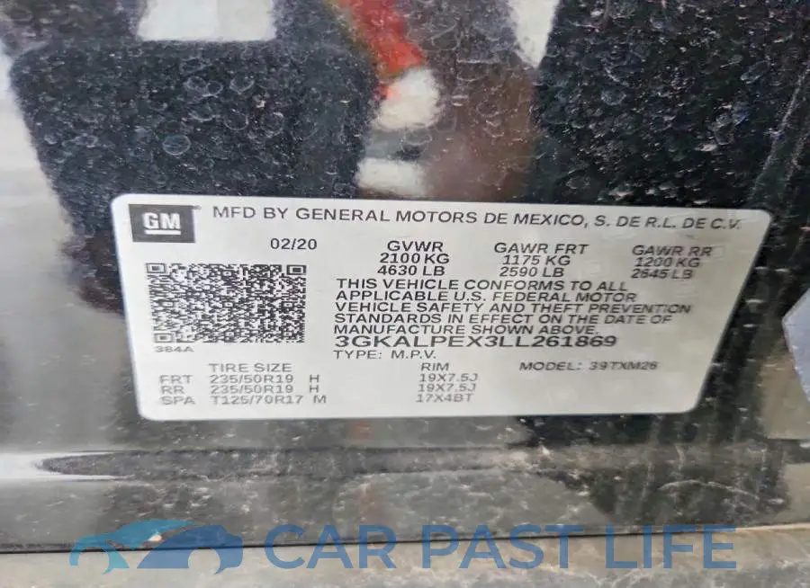 3GKALPEX3LL261869# 13