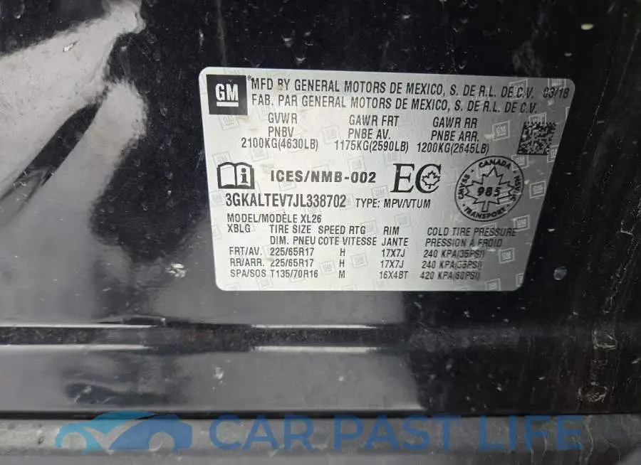3GKALTEV7JL338702# 13