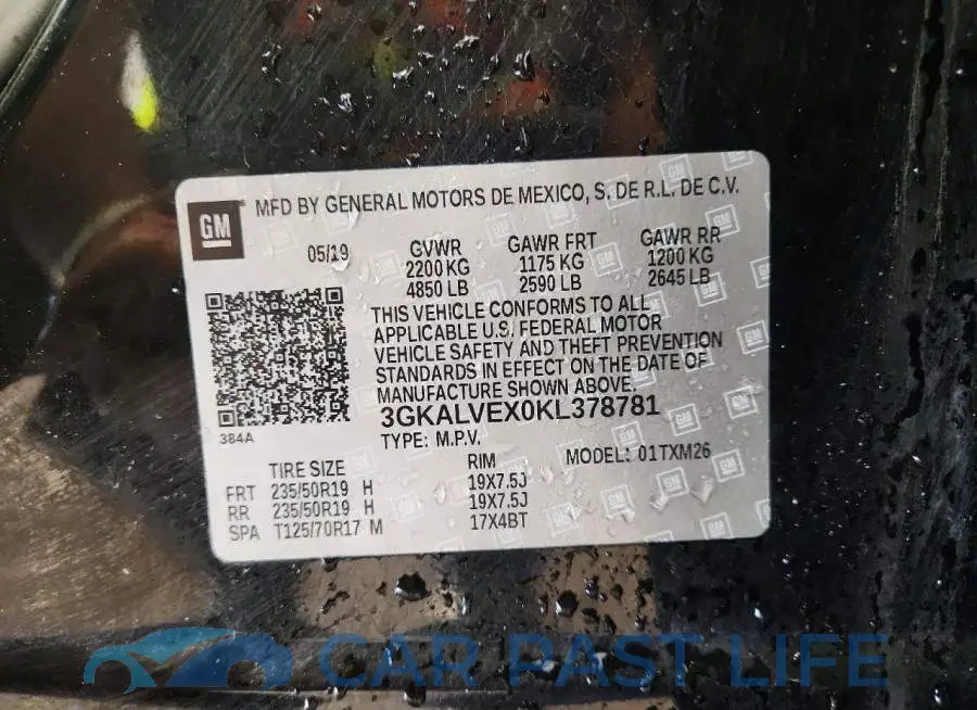 3GKALVEX0KL378781# 13
