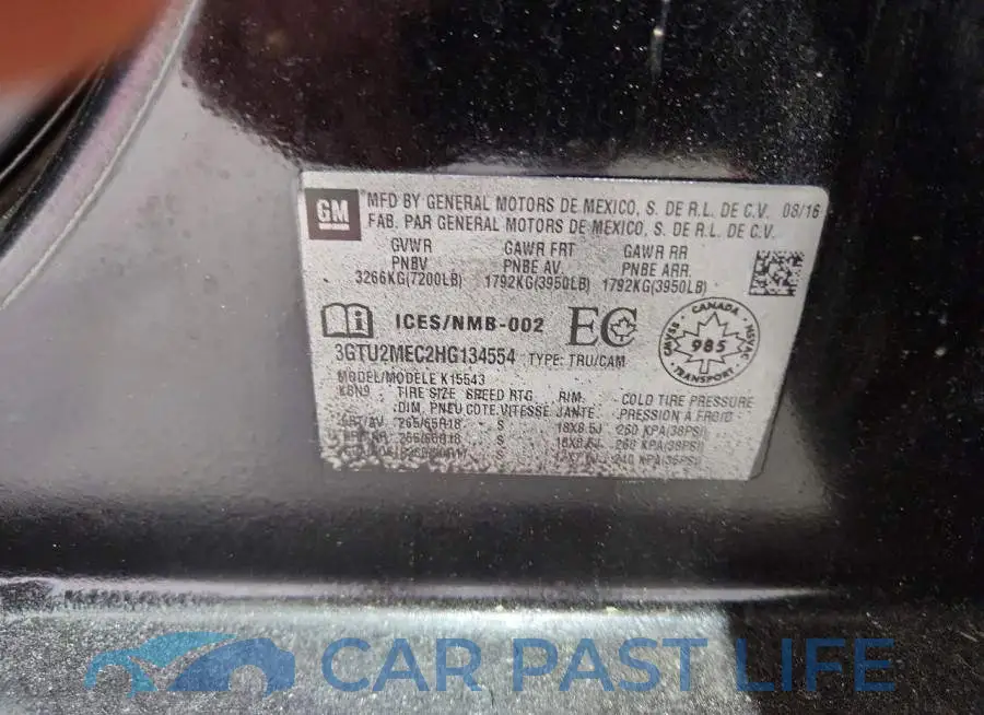 3GTU2MEC2HG134554# 12