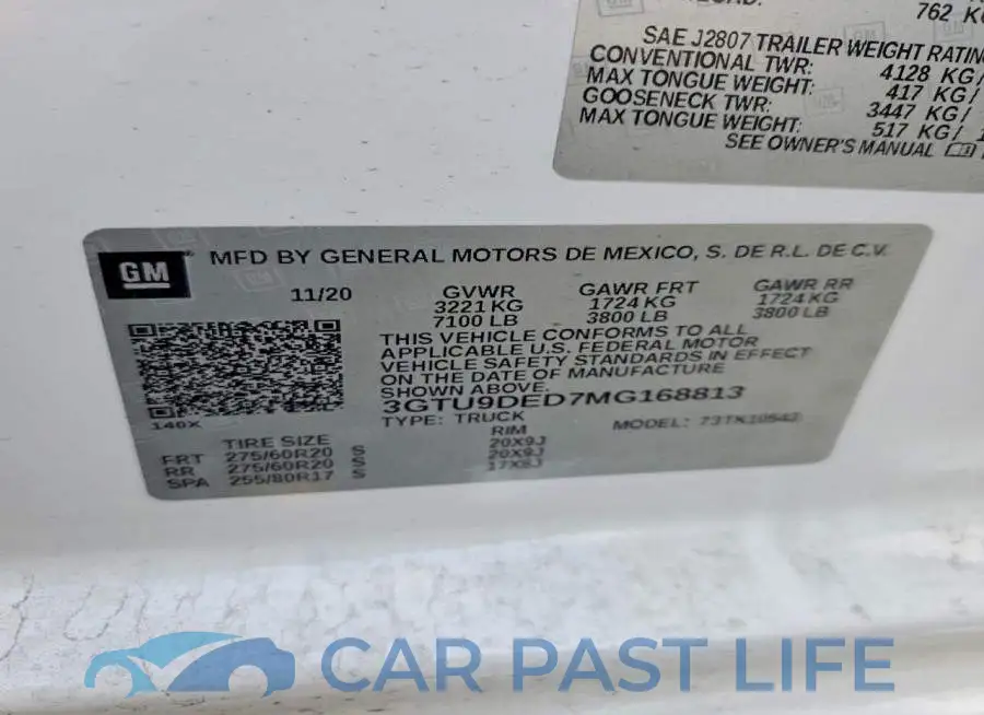 3GTU9DED7MG168813# 13