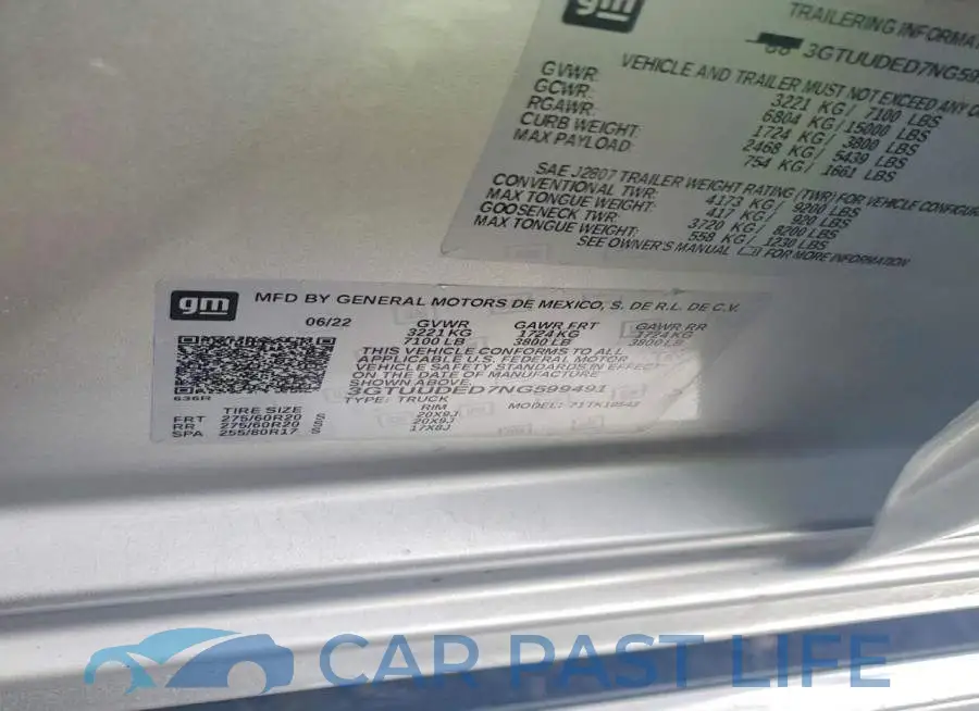 3GTUUDED7NG599491# 12