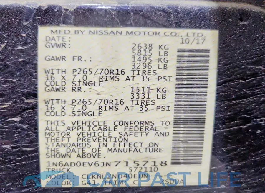 1N6AD0EV6JN715718# 12