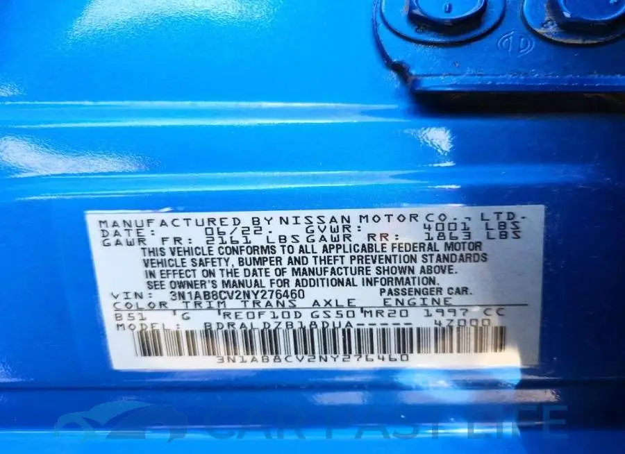 3N1AB8CV2NY276460# 13