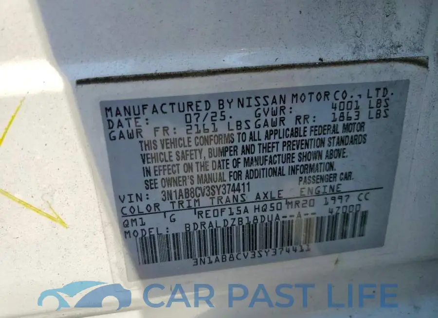 3N1AB8CV3SY374411# 13