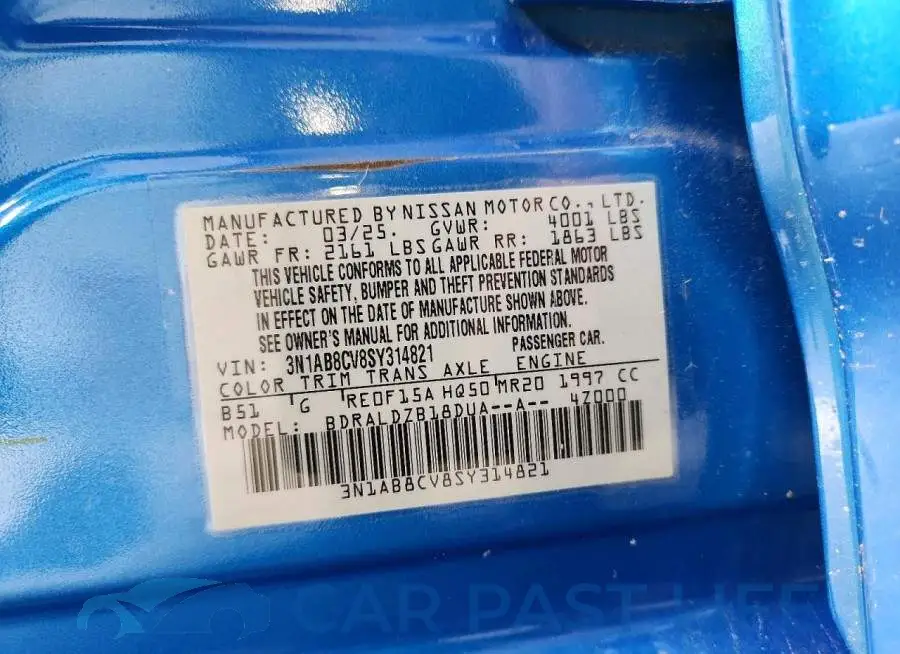 3N1AB8CV8SY314821# 13
